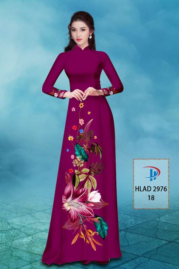 Vải Áo Dài Hoa In 3D AD HLAD2976 51